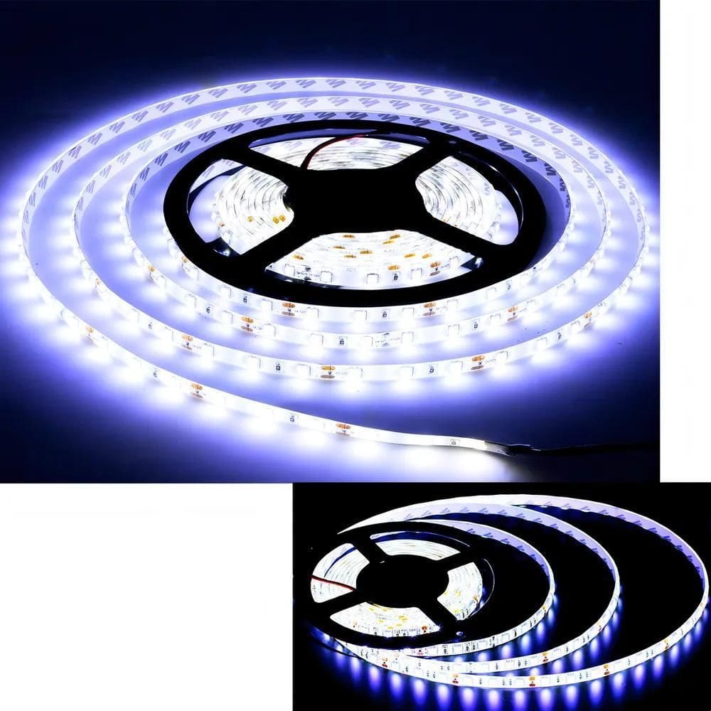 3X Fita Led 3528 Rolo 5M 300Leds Silicone Branco Frio Sem Fo