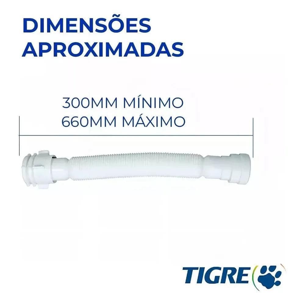 3X Sifão Universal Ajustável Tubo Flexível 66Cm Para Pias Ta