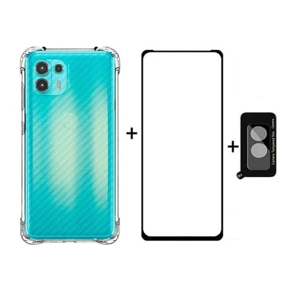 3X Capa Capinha + Pelicula Camera +P 3D Para Moto Edge 20 L
