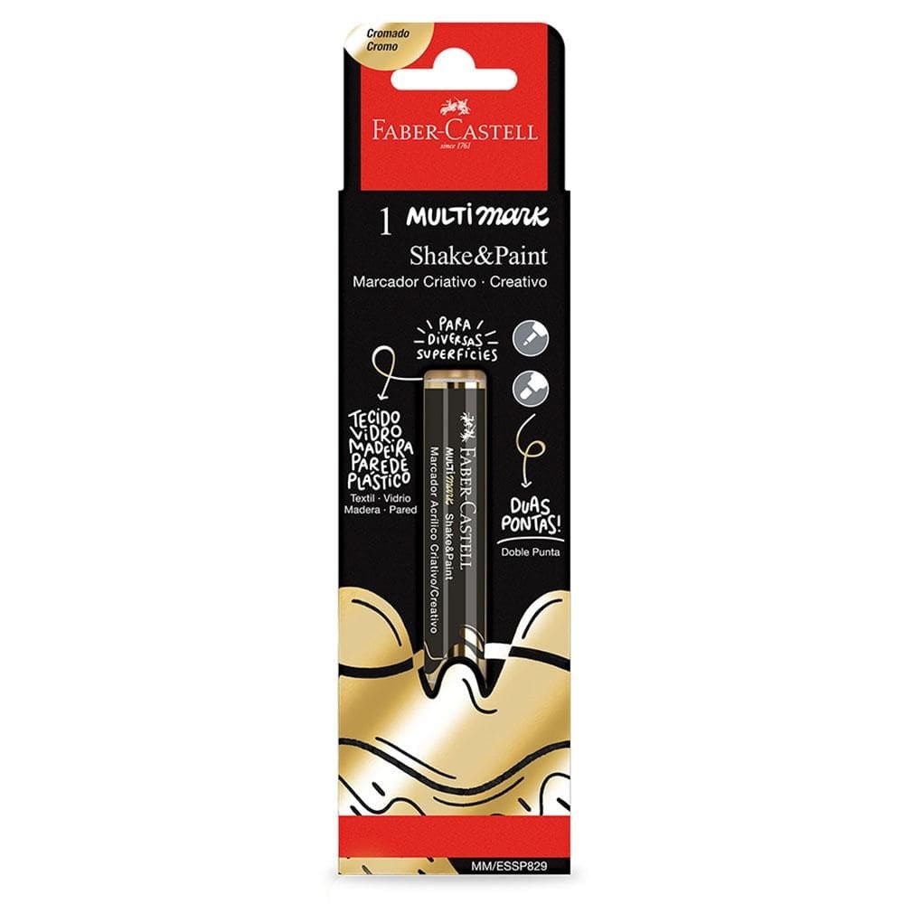 Marcador permanente Multimark Cromado Ouro Faber-Castell