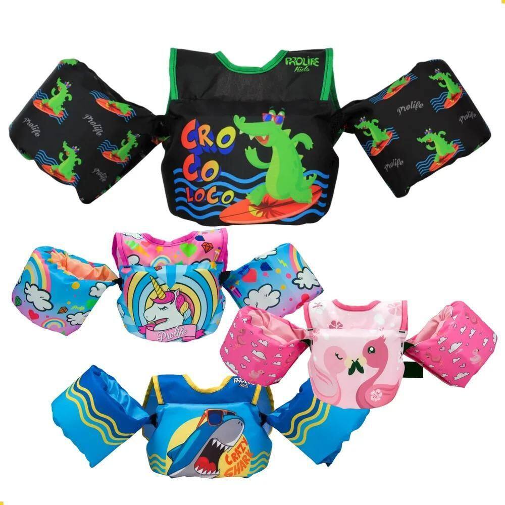 3X Colete Salva Vidas Infantil Menina Menino Boia Braço Espu