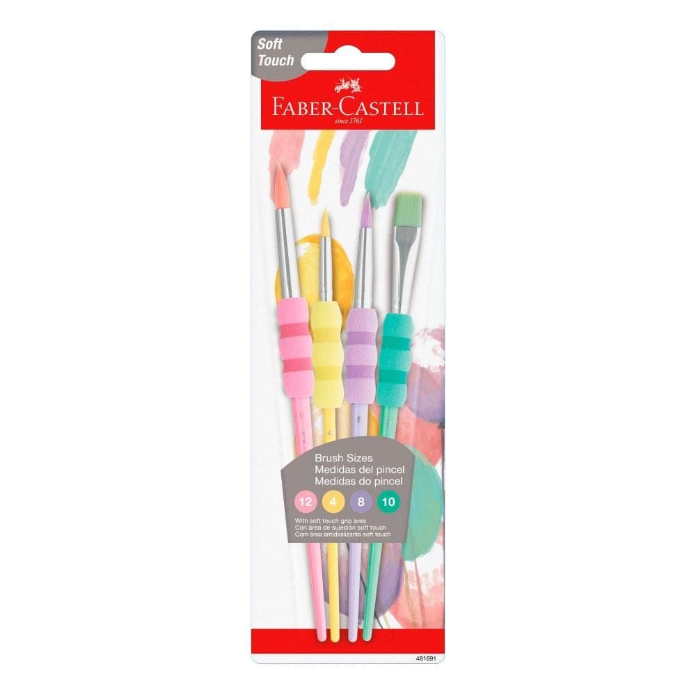 Pincel para pintura Soft Touch Pastel c/4un Faber-Castell