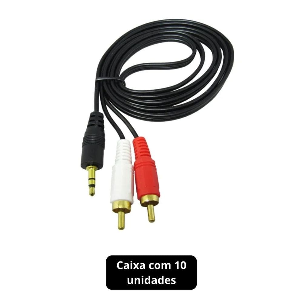 Cabo P2 Stereo 2 X Rca, Gold, 1.8m Storm 10 Unidades