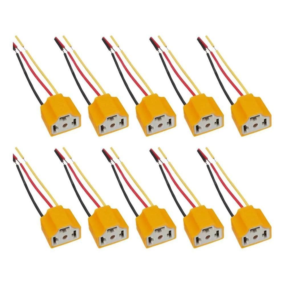3X Kit 10 Soquete H4 Com Chicote