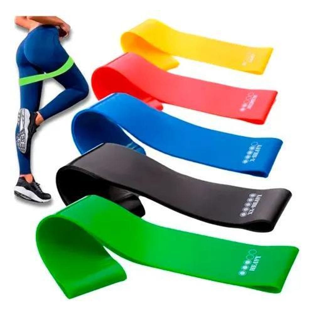 3X Kit 5 Faixa Elástica Super Mini Band Para Treino Exercíci