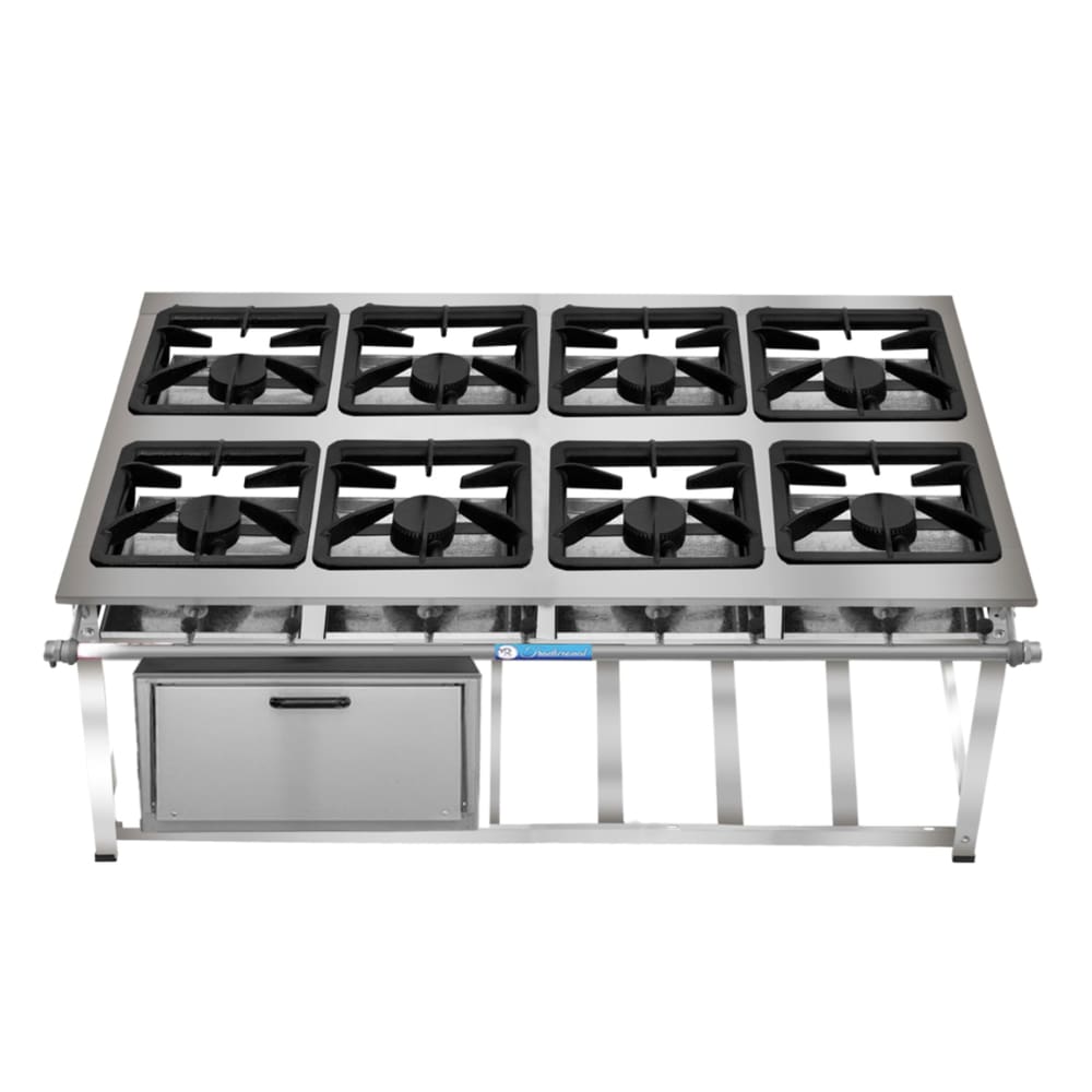 Fogão Industrial 8 Bocas Ap P8 em Aço Inox com Forno Leona