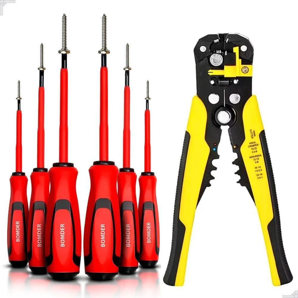 3X Kit Jogo De Chaves + Alicate Decapador Eletricista