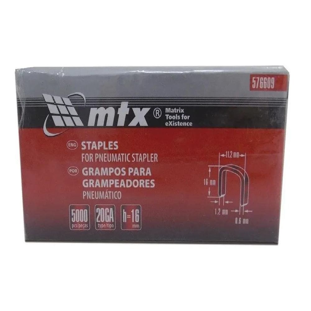 3X Grampo 16Mm Grampeador Pneumatico Mtx 5.000 Uni