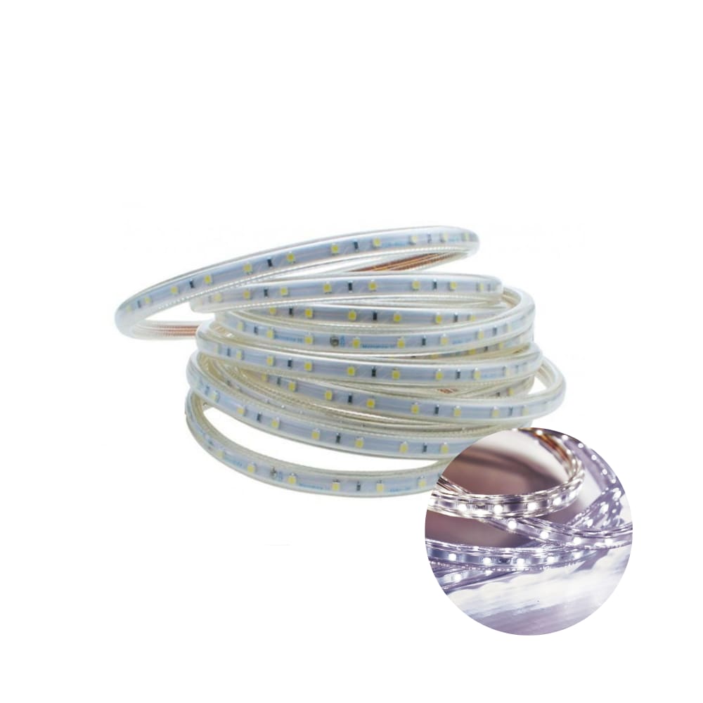 Kit 5 Metros Fita Led Taschibra 5W/M IP67 Alta Proteção Cores 6500K Frio 110V