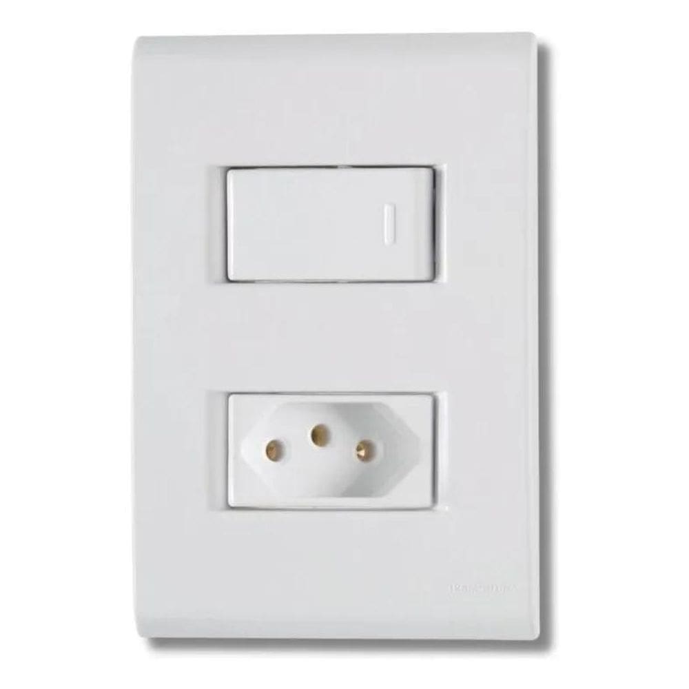 3X Interruptor Tramontina 1 Tecla Simples Liz Tomada 10A 250