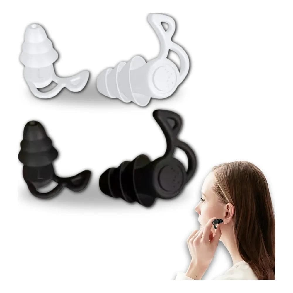 3X Protetor Auricular Tampão De Ouvido Dormir Natação Antiru