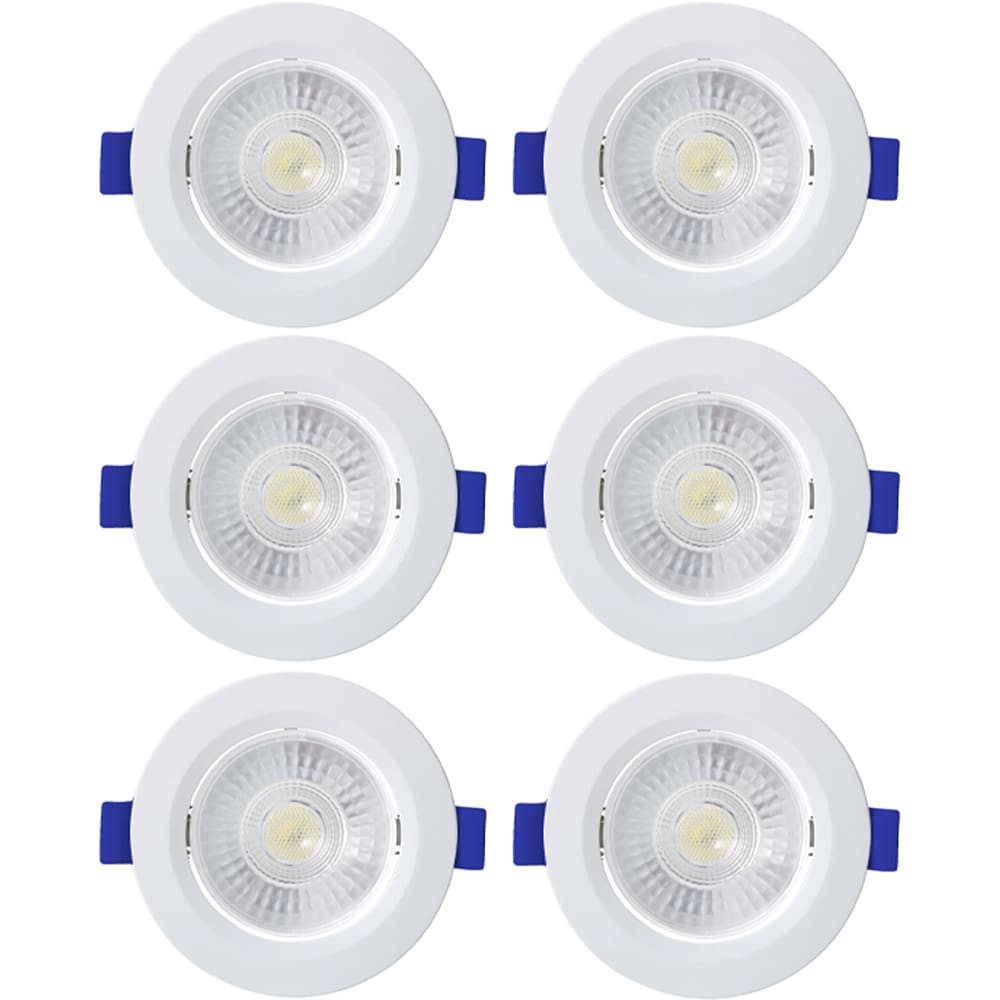 Kit 6 Spot de Led Embutir Slim PAR20 Redondo 8W Bivolt 4000K Neutro