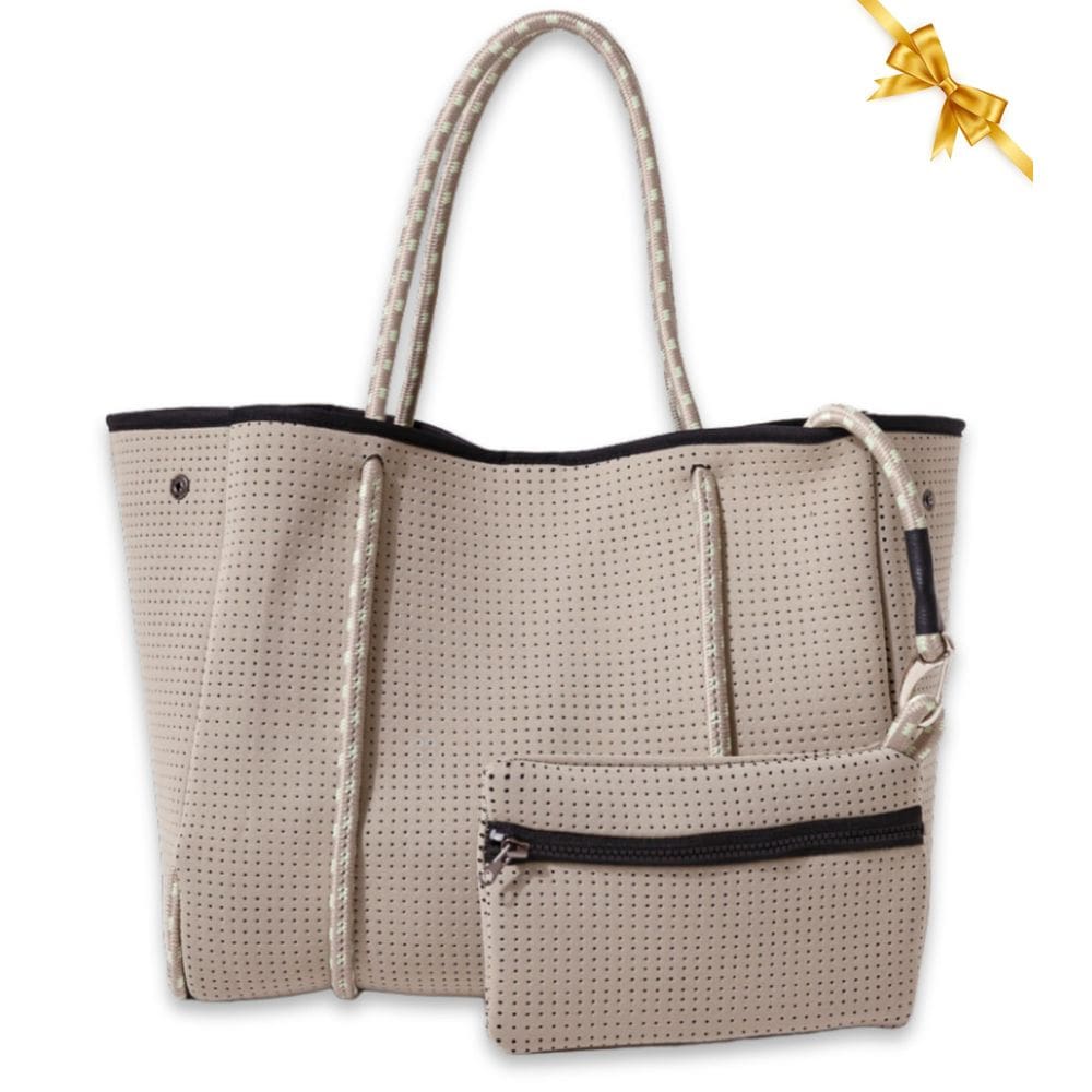 Sacola POUPS grande de neoprene resistente à água cinza