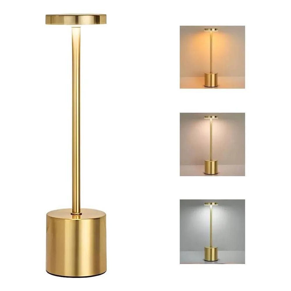 3X Luminária Mesa Abajur Led Dimerizável Sem Fio Recarregáve