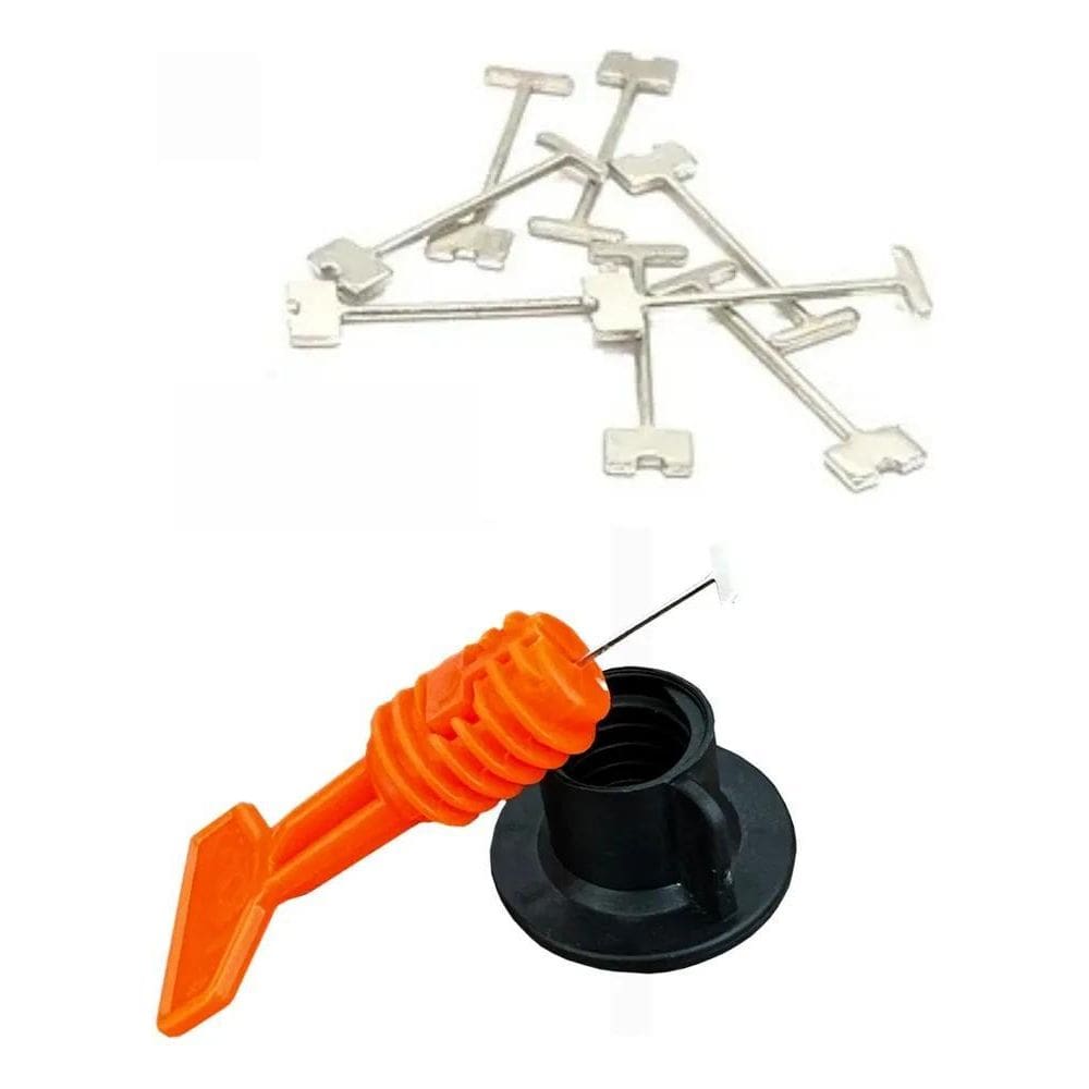 3X 100 Agulhas T 1Mm Nivelador Porcelanato Reutilizável Inox