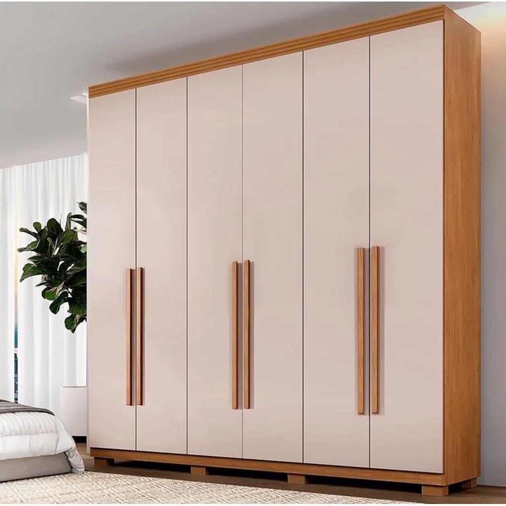 Guarda Roupa Moscou 6 Portas Cinamomo/Off - Benetil