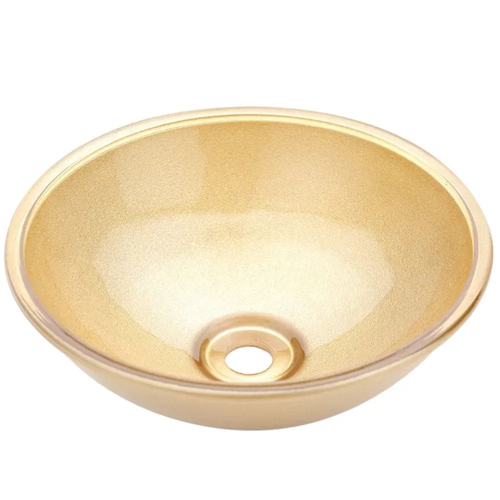 Cuba de Vidro Redonda 290mm Dourada - 559 - PRISMATIC