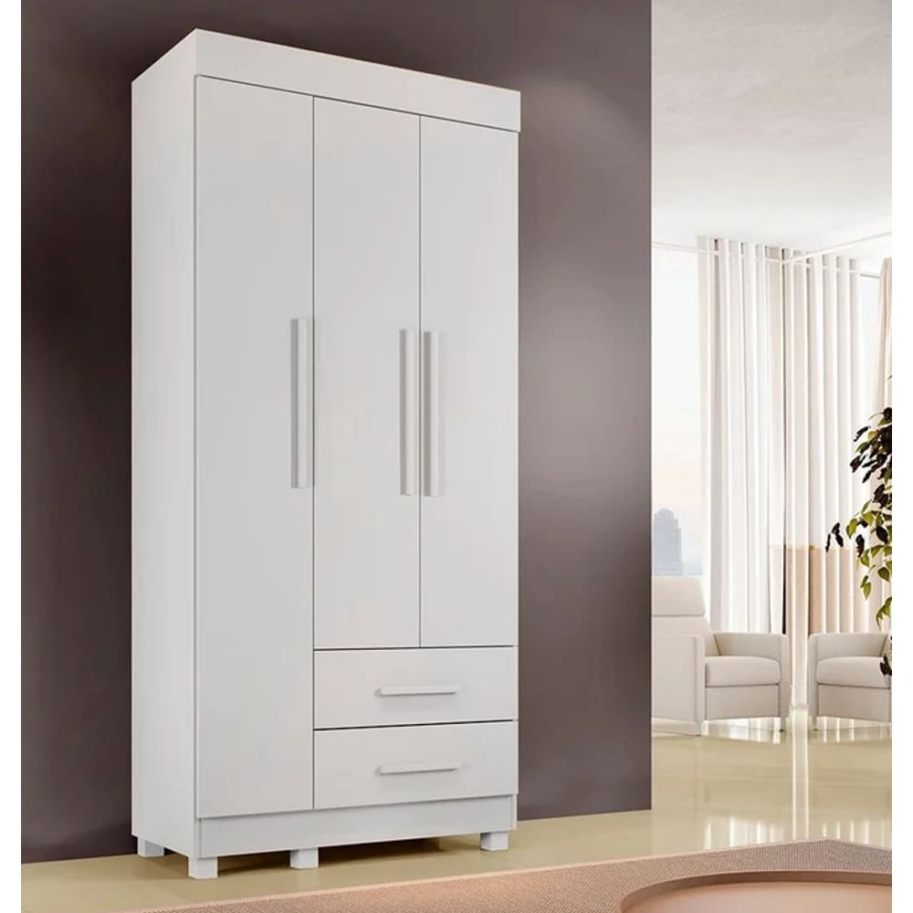 Guarda Roupa Copacabana New 3 Pts Branco - Benetil