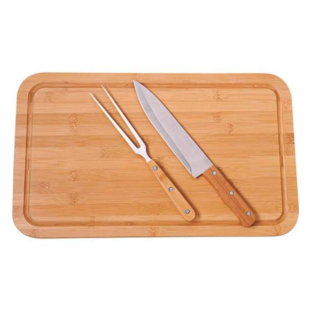 Conjunto para Churrasco Bamboo Tábua Retangular 30x50cm - 3359 - MOR