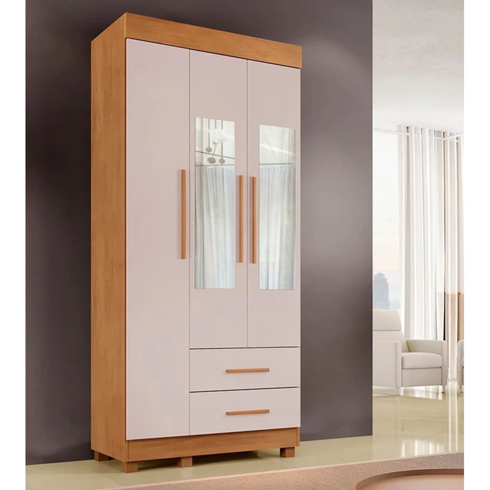 Guarda Roupa Copacabana New Com Espelho Cinamomo/Off Benetil