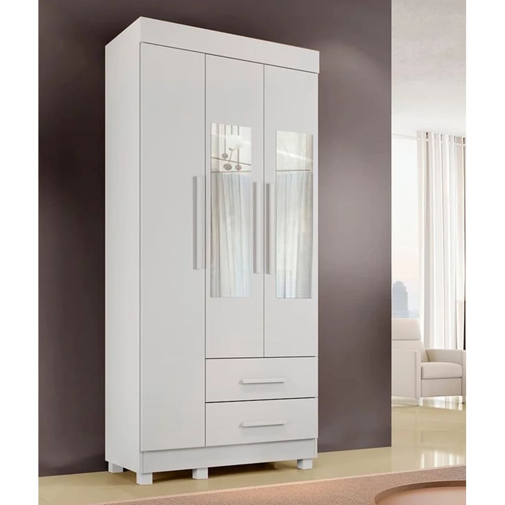 Guarda Roupa Copacabana New Com Espelho Branco - Benetil