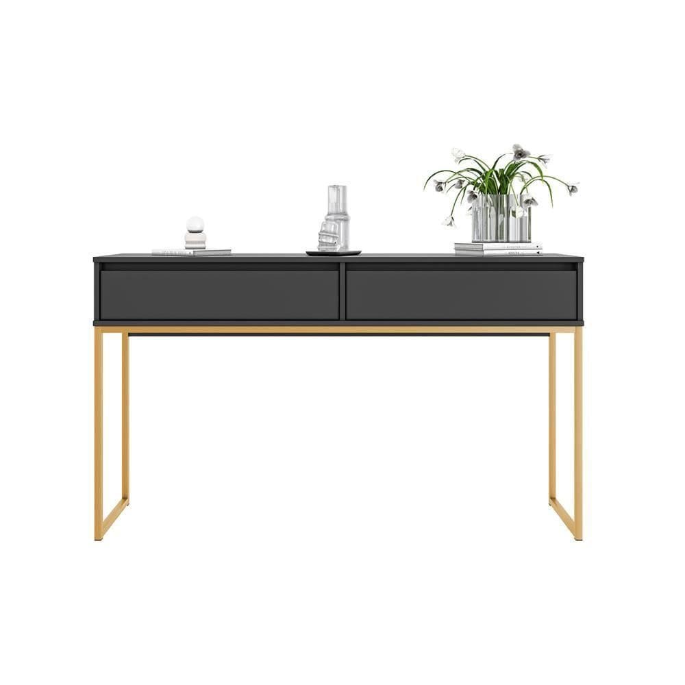 Aparador Buffet Iron Industrial Corredor Preto Dourado