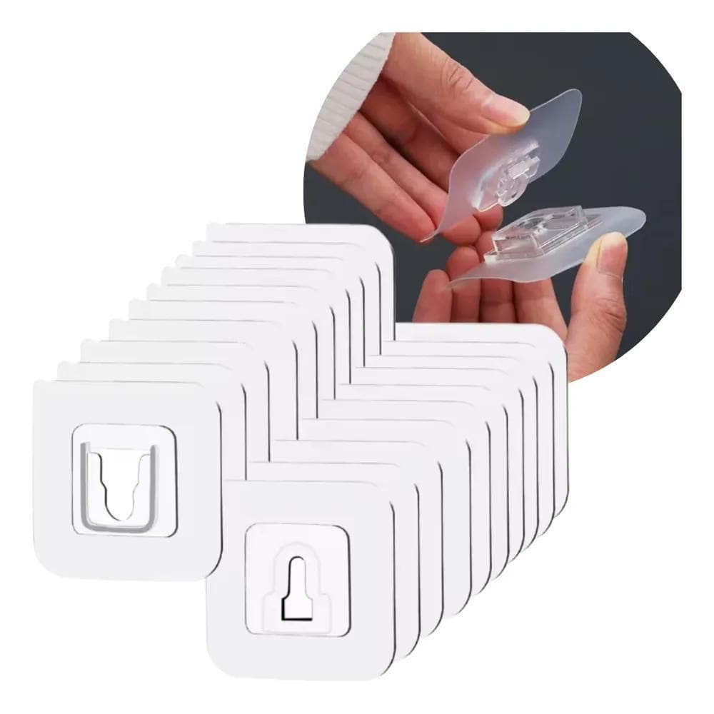 20 Suporte Adesivo Gancho Para Quadro Sem Prego Furo Sujeira
