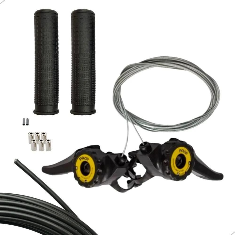 Trocador De Marcha Paco Bike Completo Cabo E Capa + Manopla