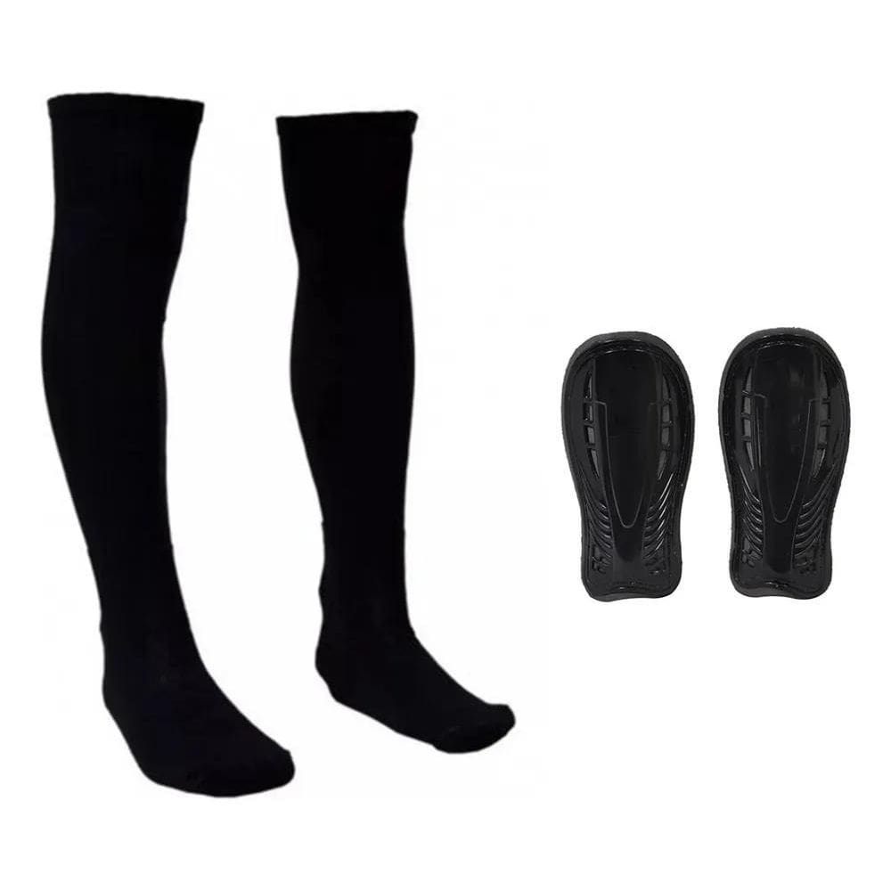 3X Kit Profissional Meião Futebol Caneleira Adulto Juvenil34