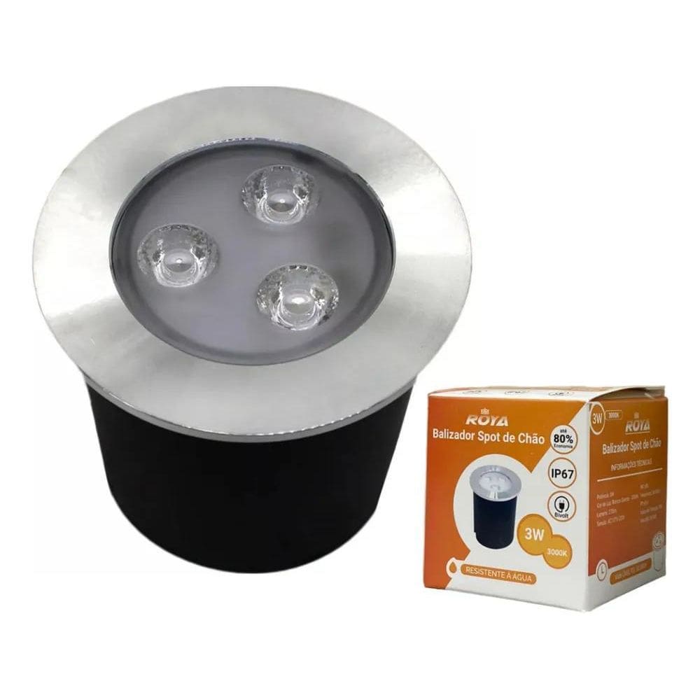 Embutido Solo 3W Balizador Led Blindado Ip67 Spot Chão Piso