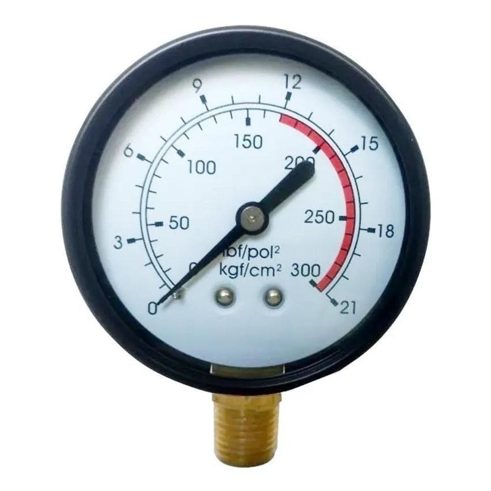 Manômetro Para Compressor De Ar 0 - 20 Bar - 300Psi - 50Mm