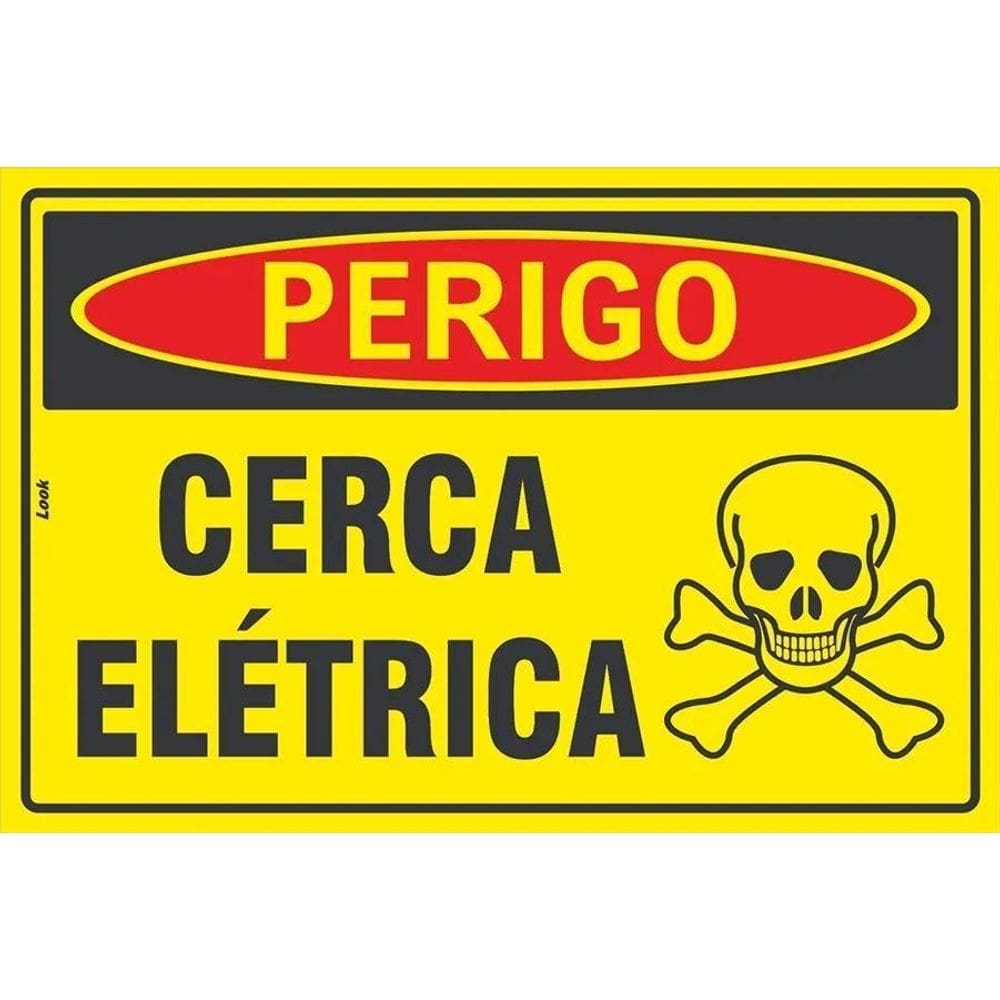Placa Alerta Sinalização Cerca Elétrica Eletrificada Cuidado