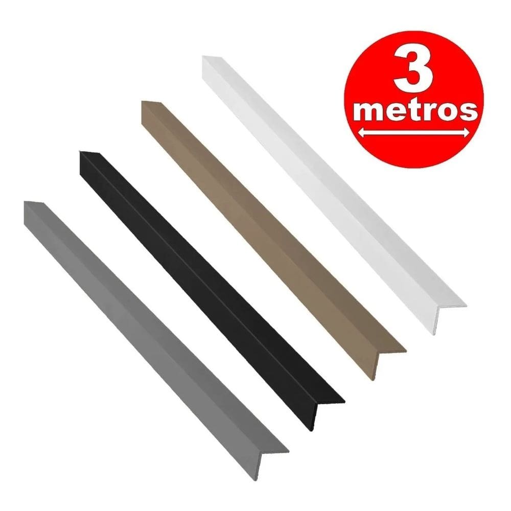 10 Cantoneiras L Pvc 20 X 20 X 1,5mm X 3,0m Para Acabamentos na cor Branca