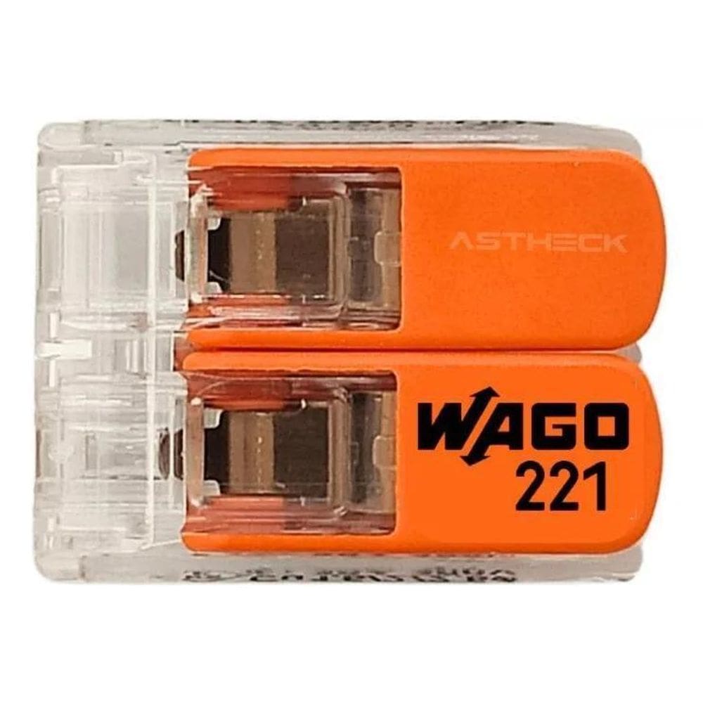 Kit 20X Conector Wago Compacto Emenda 2 Fios Modelo 221-412