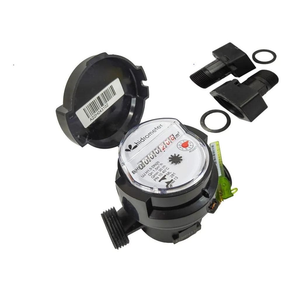 Hidrômetro Unijato 3/4Pol.Dn20 Qn1,5M/H + Conexões