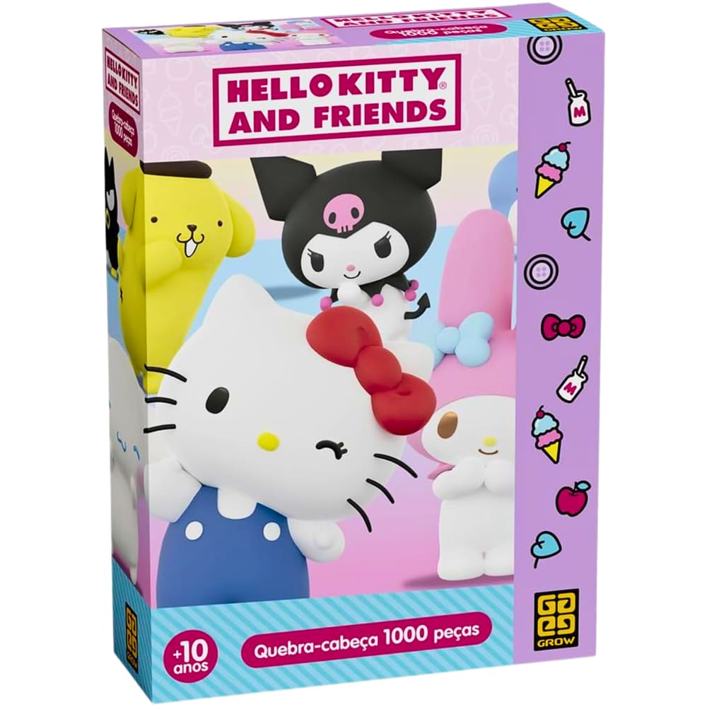Quebra Cabeça Puzzle 1000 Peças Hello Kitty e Amigos Grow
