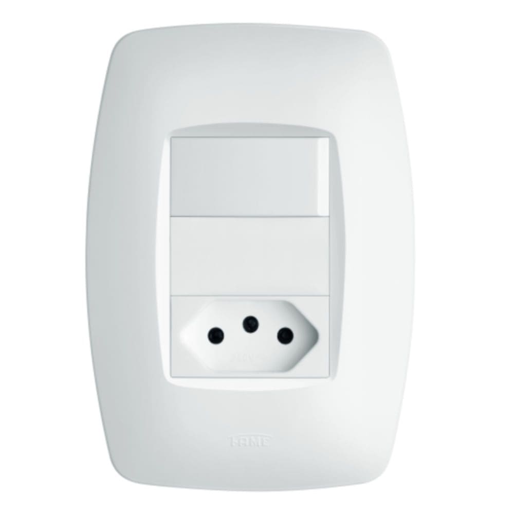 Conjunto Interruptor Simples + Tomada 2P+T 10A 250 Volts Elegance - 2260 - FAME
