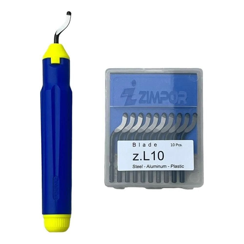 Kit Escareador Manual Rasquete Para Rebarbação + 10 Lâminas