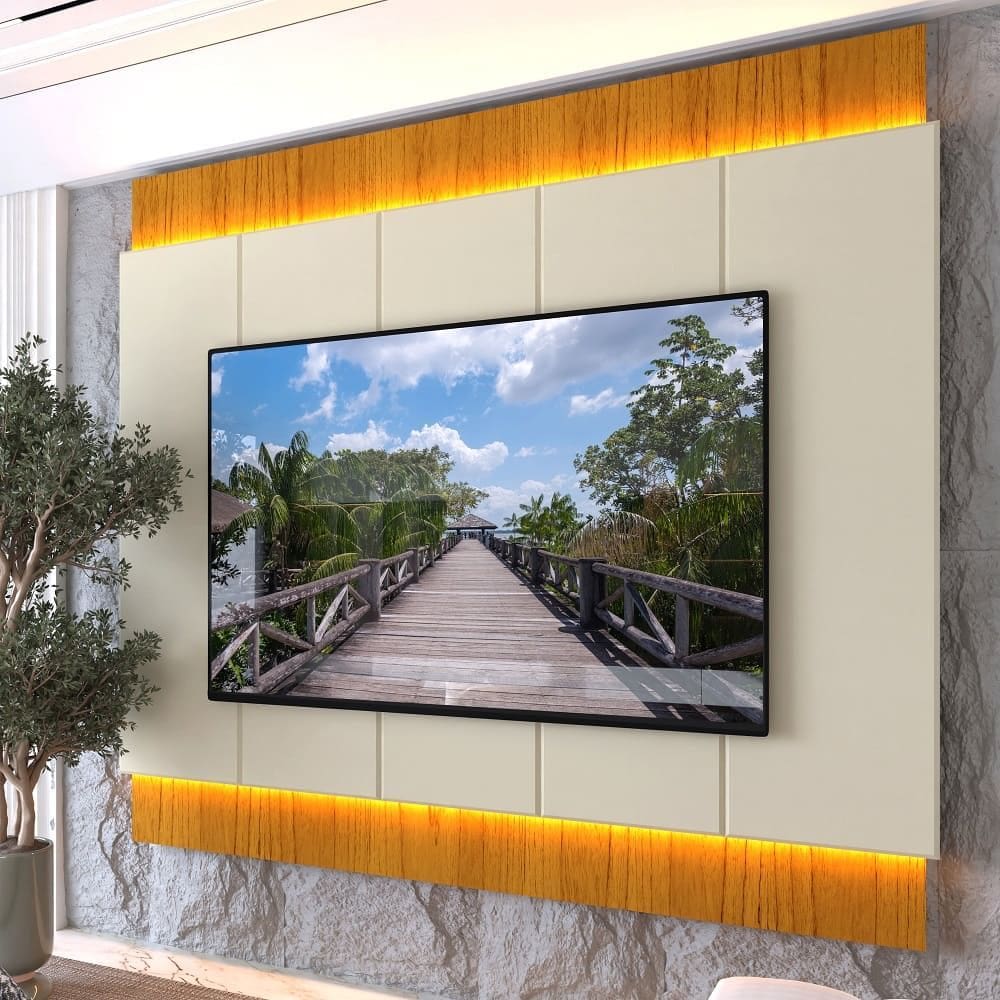 Painel para TV com LED Magnífico 220 Naturale Off White - Gelius