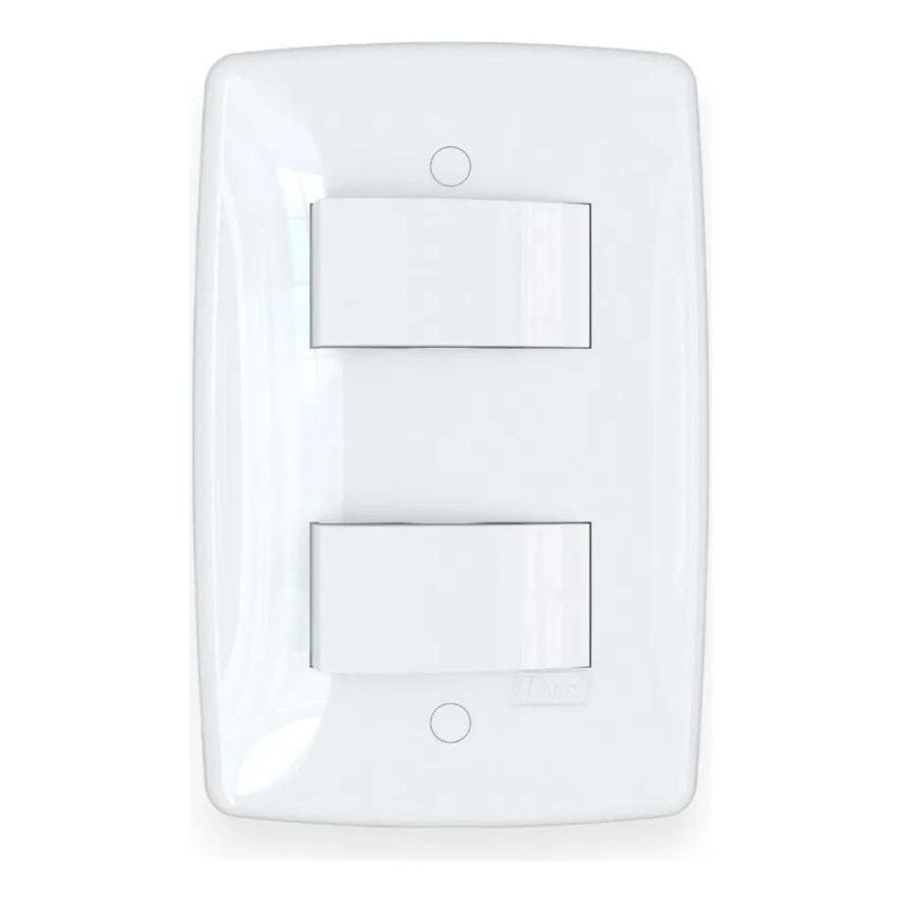 Conjunto Interruptor Duplo Simples Com Placa Linha Finesse+