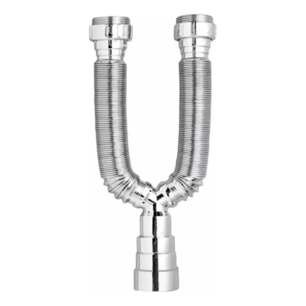 Sifao Duplo Universal Cromado Anel De Vedação Cuba Dupla Cor