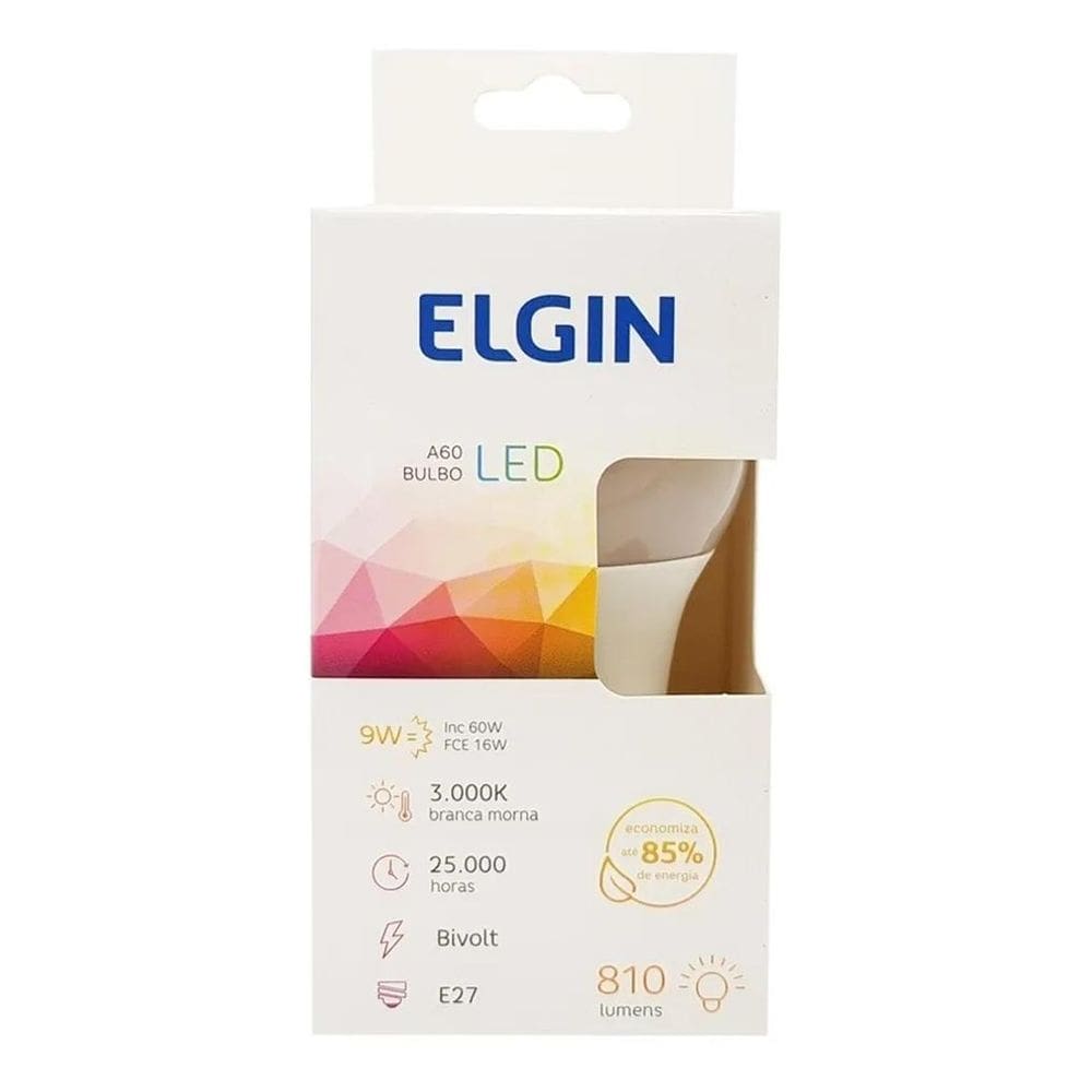 Lâmpada Led Elgin Bulbo 9 W Bulbo Cor Branco-Quente 9W 3000K