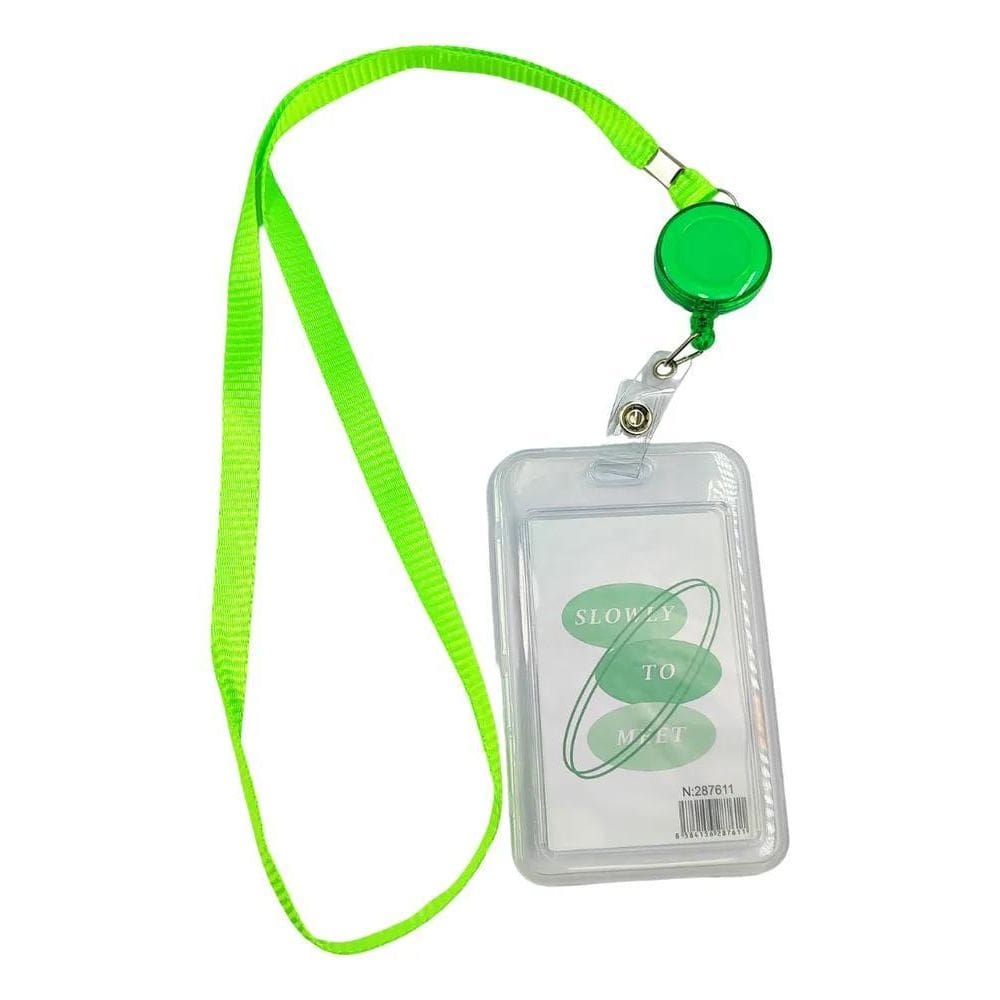 Protetor Para Crachá Transparente Com Cordão E Roller Clipe