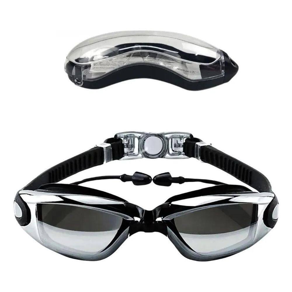 Kit Óculos Natação Mergulho Piscina Com Estojo Hero Band Cor