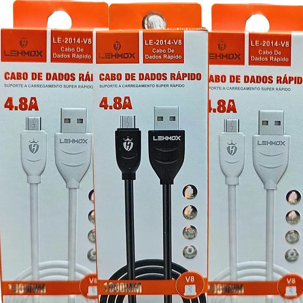 3X Kit 10 Cabos Carregador E Dados V8 Micro-Usb Reve