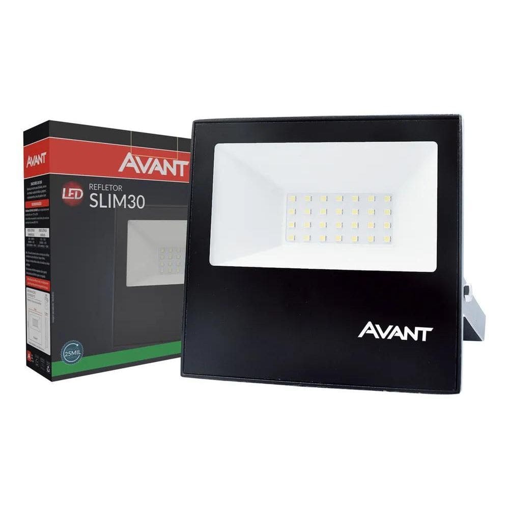 Refletor Led Slim 30W Verde Ip65 A Prova D`Água Preto Cod: 2