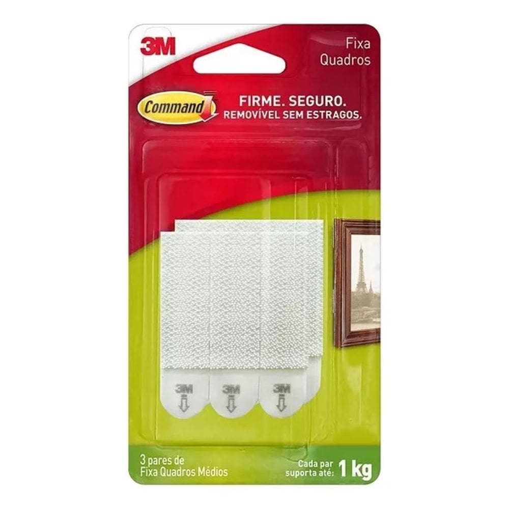 Fixa Quadros Adesivo Command Medio Ate 1Kg 3 Unidades 3M