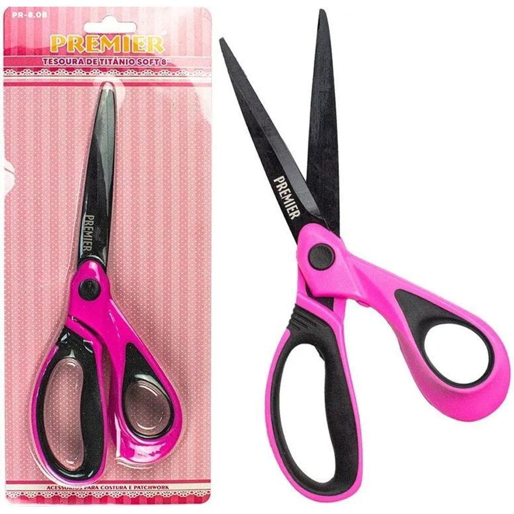 Tesoura Rosa Costura Uso Geral Titanium Não Perde O Corte