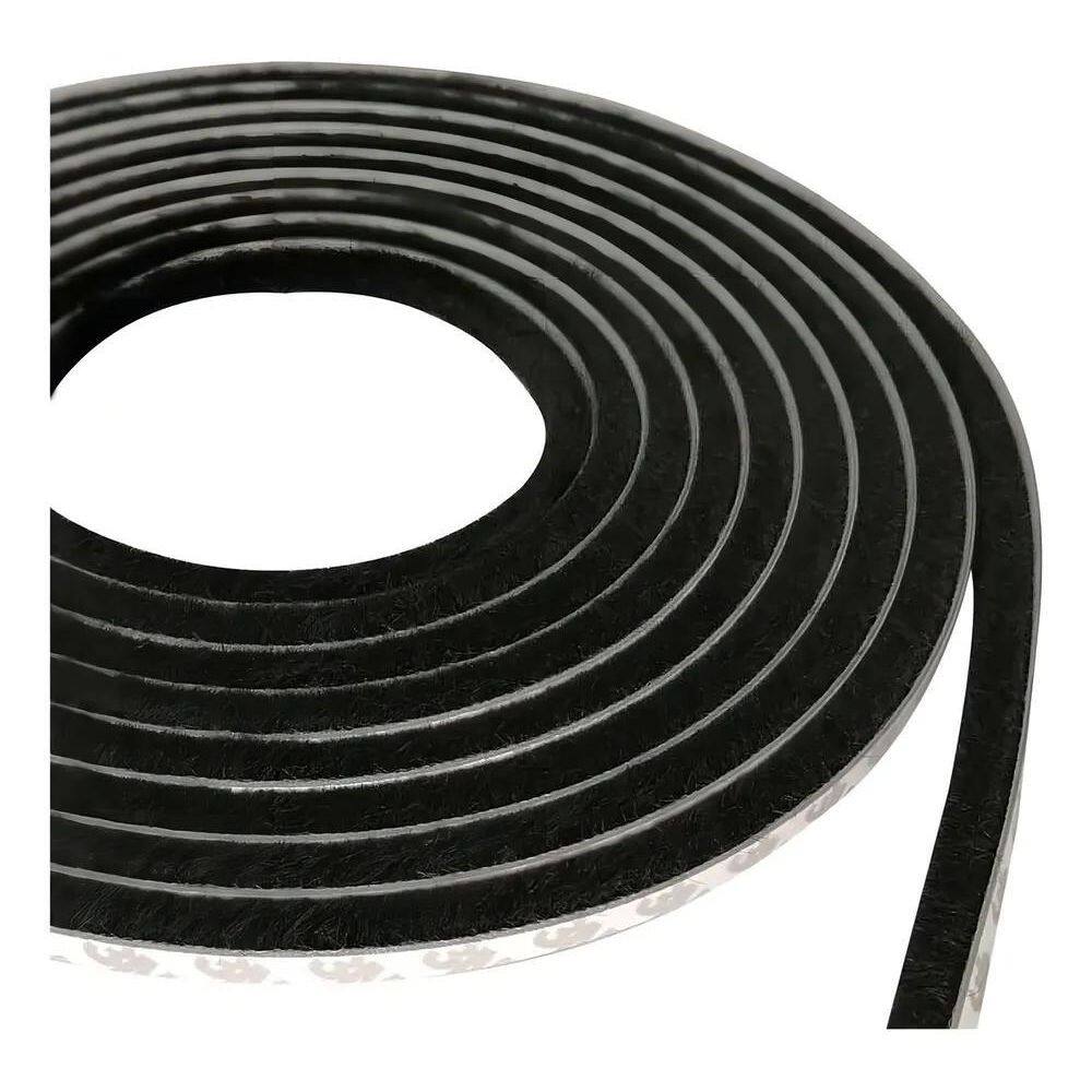 Veda Frestas Escova Adesivo Porta Janela 10X7Mm 5Mts Cor Pre