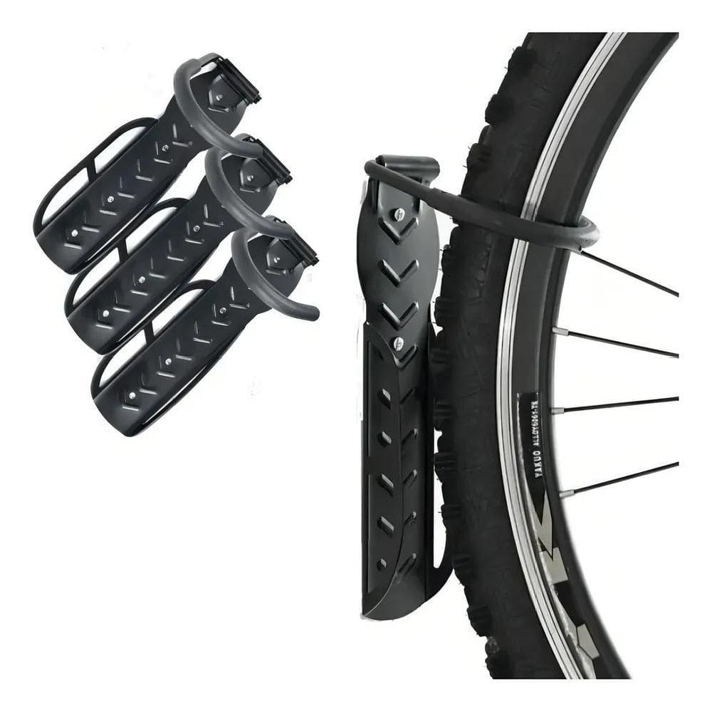 Galera Da Bike Gancho Parede Kit 3 Unidades Cor Preto